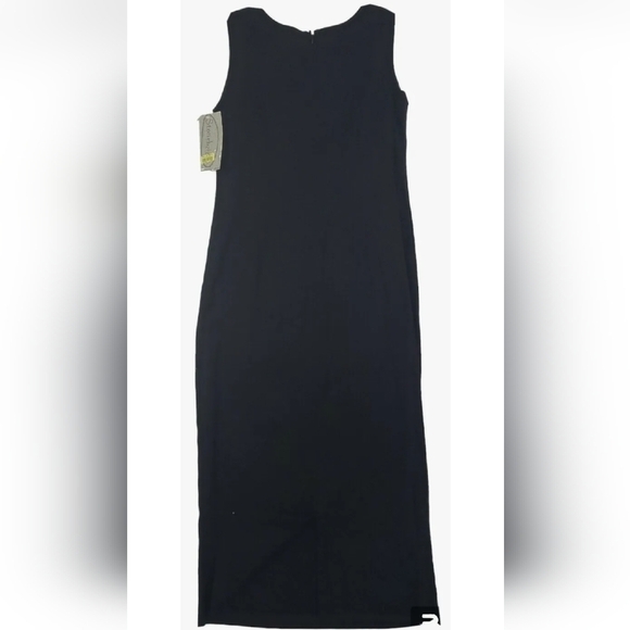Linen Blend Maxi Dress Black VTG. Stonebridge Size 8 Sleeveless NWT. - Picture 9 of 11